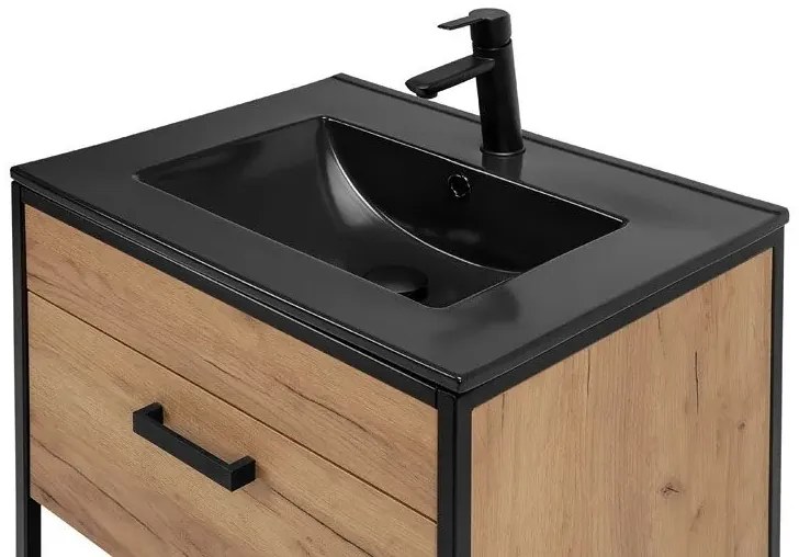 Szafka łazienkowa z umywalką dąb craft - Favero 2S 60 cm
