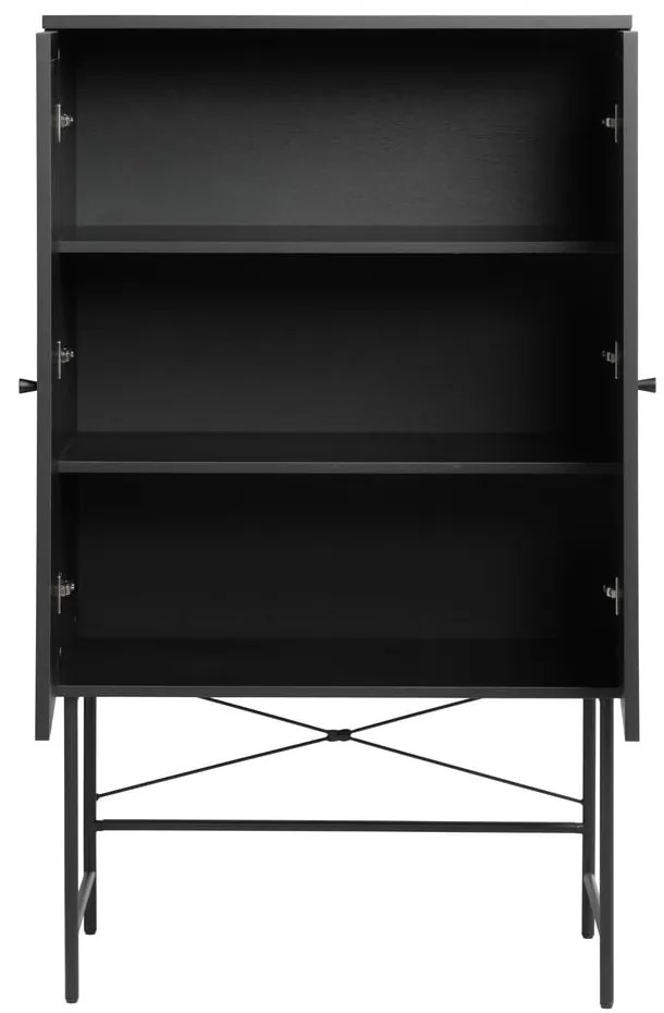 Czarna szafka w dekorze dębu 80x135 cm Pensacola – Unique Furniture