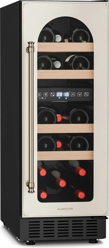 Klarstein Vinovilla Victoria 57cm 17Butelek Winiarka Podblatowa Dwustrefowa Krem