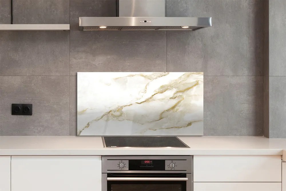 Panel szklany do Kuchni Płytka Marmurowa w Zbliżeniu