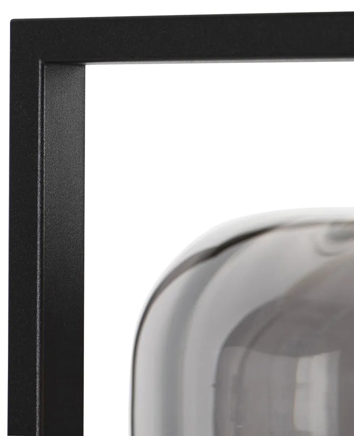 Inteligentna lampa podłogowa czarna z przydymionym szkłem z WiFi ST64 - Qara DownDesignerski Oswietlenie wewnetrzne