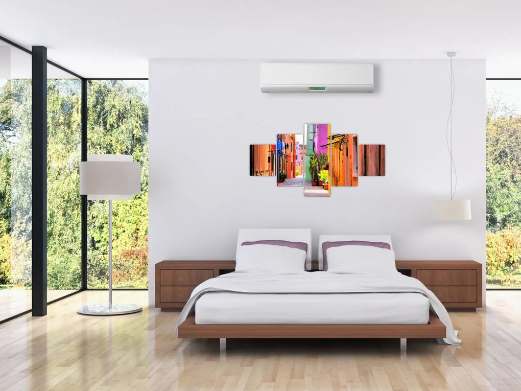 Obraz - Kolorowy dom w Burano, Wenecja (125x70 cm)