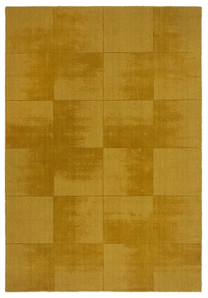 Wełniany dywan tkany ręcznie w kolorze ochry 200x290 cm Demi Check Ombre – Flair Rugs