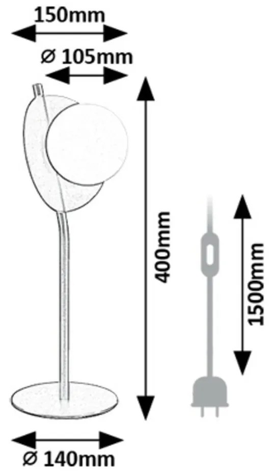 Rabalux 74221 designerska lampa stołowa Jules, G9,1x max. 5W, IP20