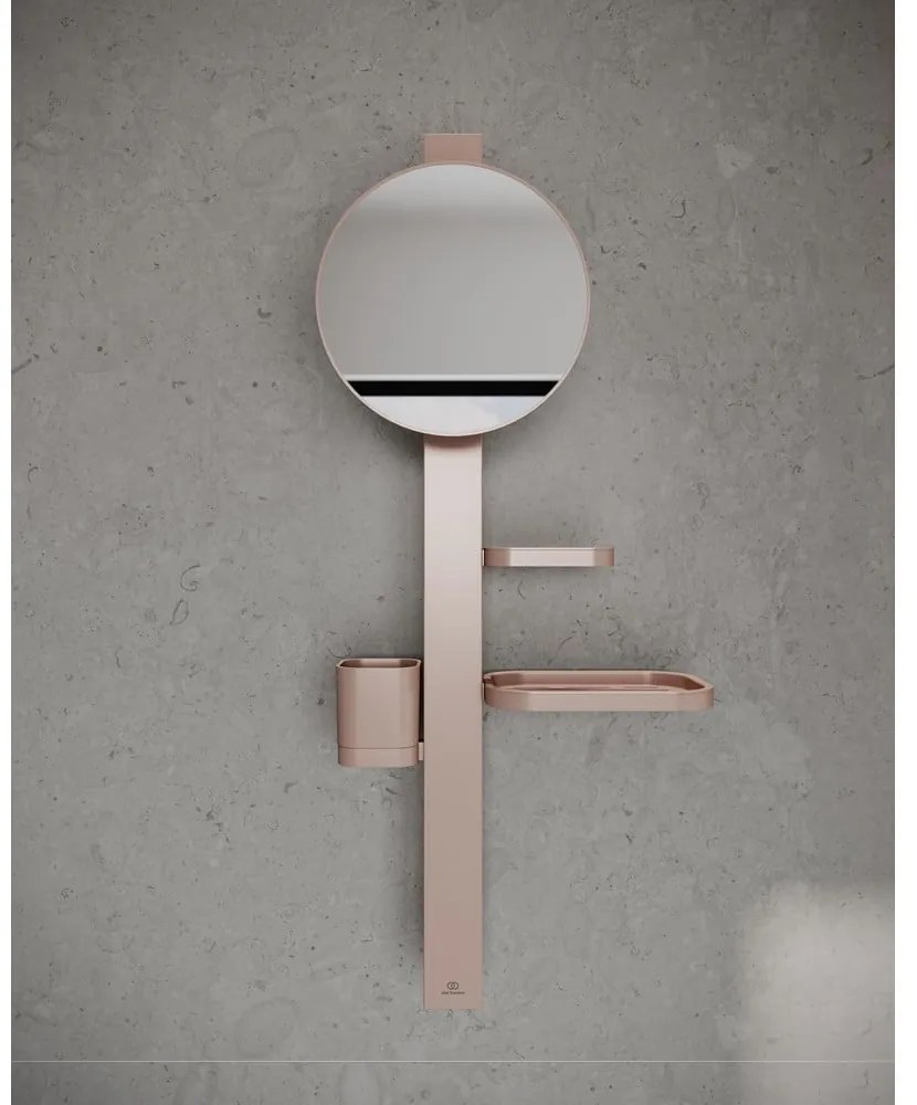 Lustro z półką/z wieszakiem ścienne ø 20,5 cm ALU+ – Ideal Standard