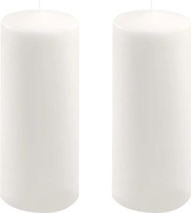 Zestaw słupkowych świec, 25 cm, Ø 10 cm, biały, 2 sztuki.