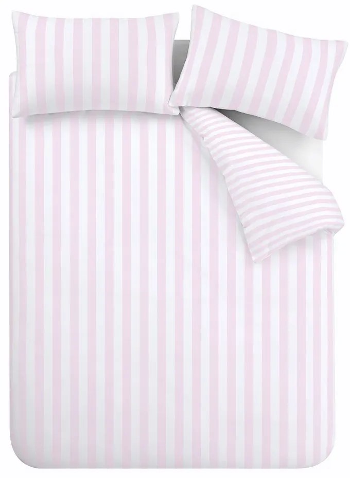 Biało-różowa pościel dwuosobowa 200x200 cm Stripe Tease – Sassy B