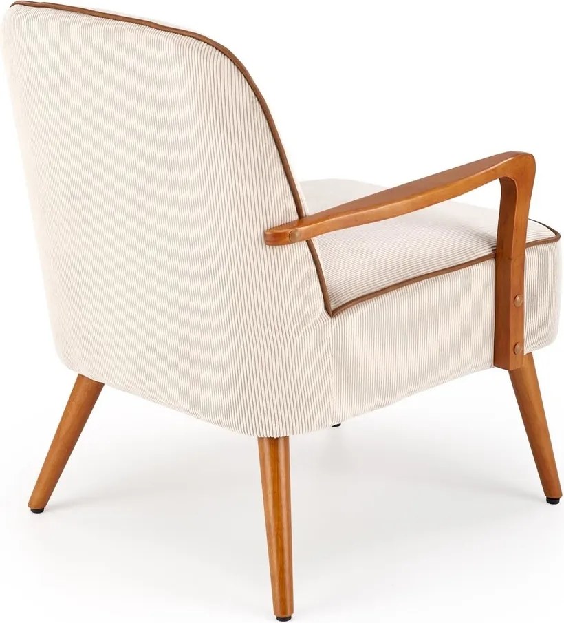 Fotel wypoczynkowy z drewnianymi podłokietnikami Pastore