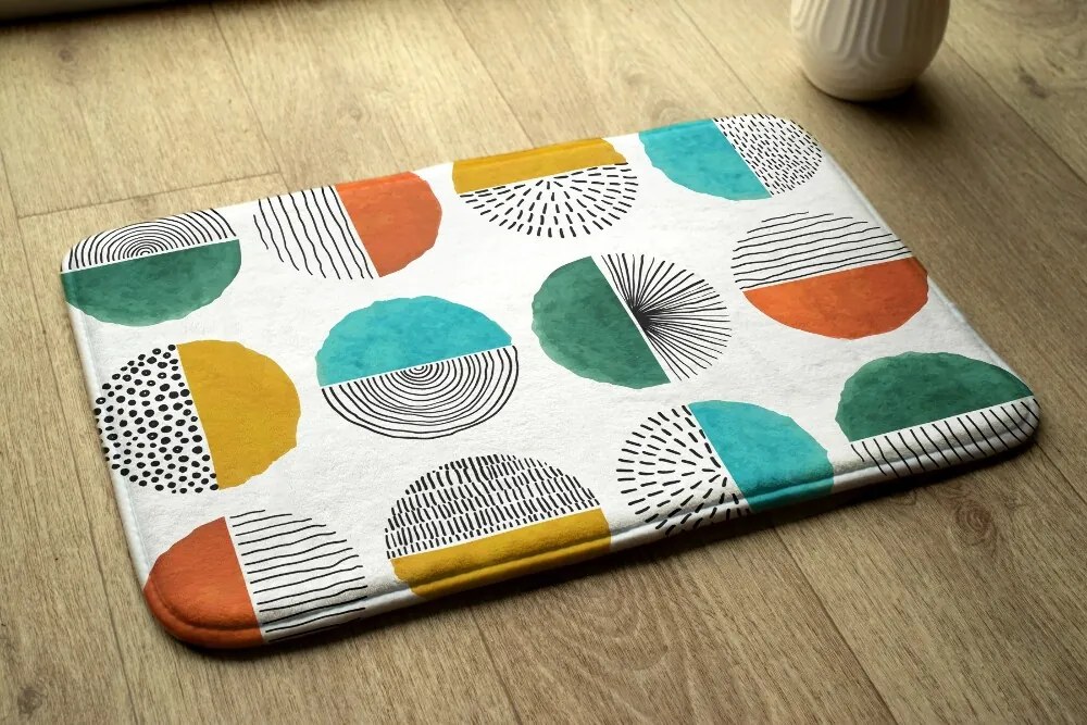 Dywanik antypoślizgowy do łazienki Dywanik antypoślizgowy do łazienki Kółka Linie