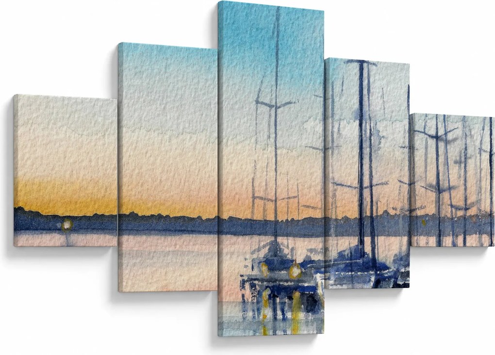 Obraz - Żeglarstwo, akwary (125x70 cm)