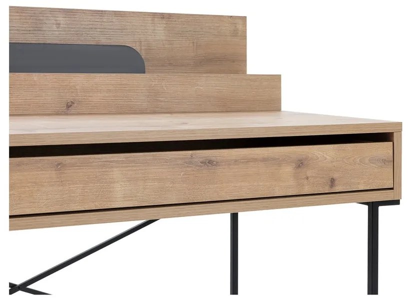 Biurko z litego drewna dębowego z sekretarzykiem 60x113 cm Lila – Marckeric