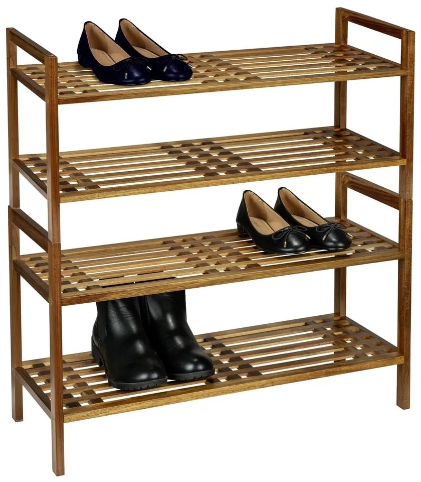 Regał na buty z litego drewna akacjowego w naturalnym kolorze 69x40,5x27 cm Fondi – Wenko