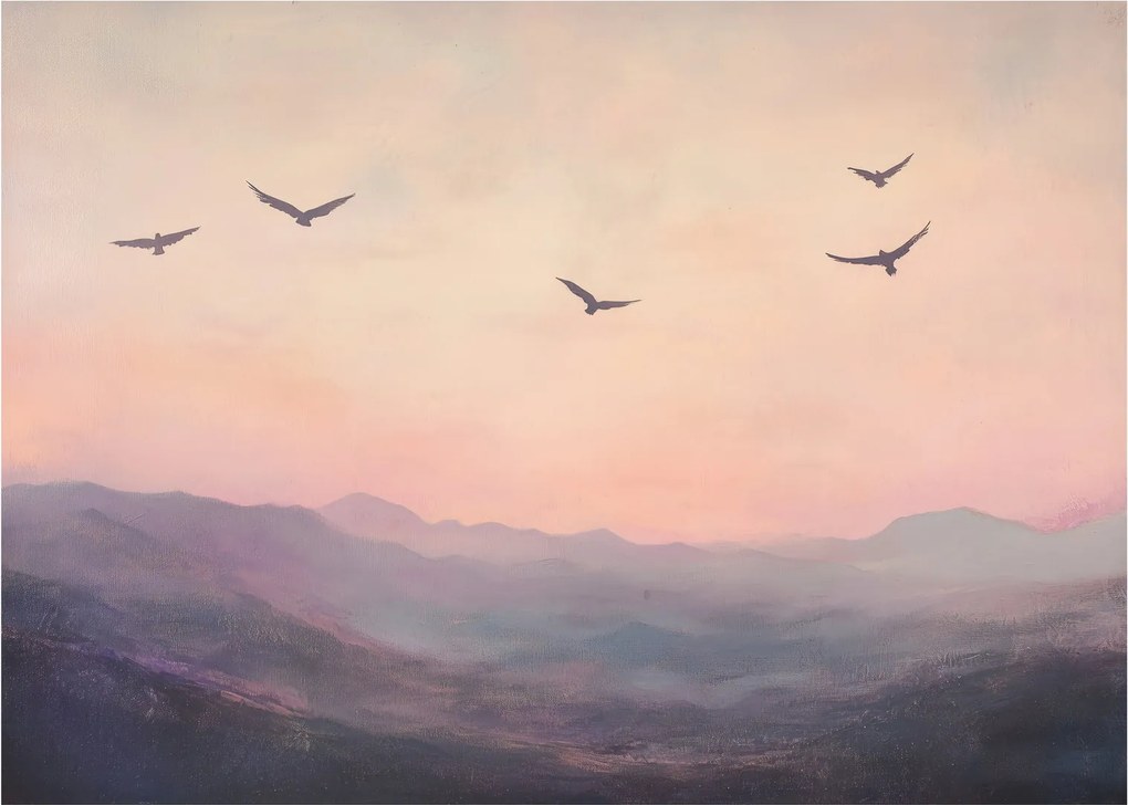 Obraz na szkle - Stado ptaków II. (70x50 cm)