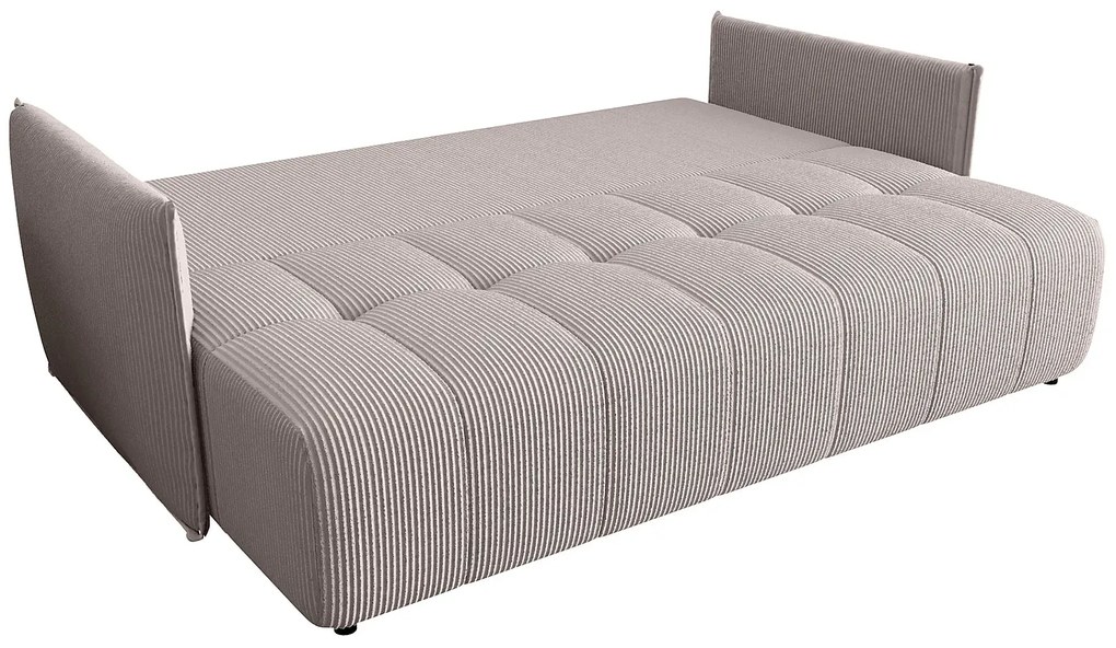 Jasnobeżowa tapicerowana sofa rozkładana E1-W40