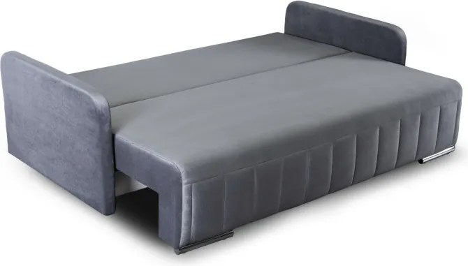Sofa Rozkładana z Funkcją Spania LUMO Dwuosobowa Szara Nowoczesna do Salonu