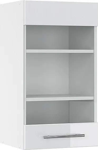 Szklana szafka kuchenna biały wysoki połysk 40x34.1x72 fame-line