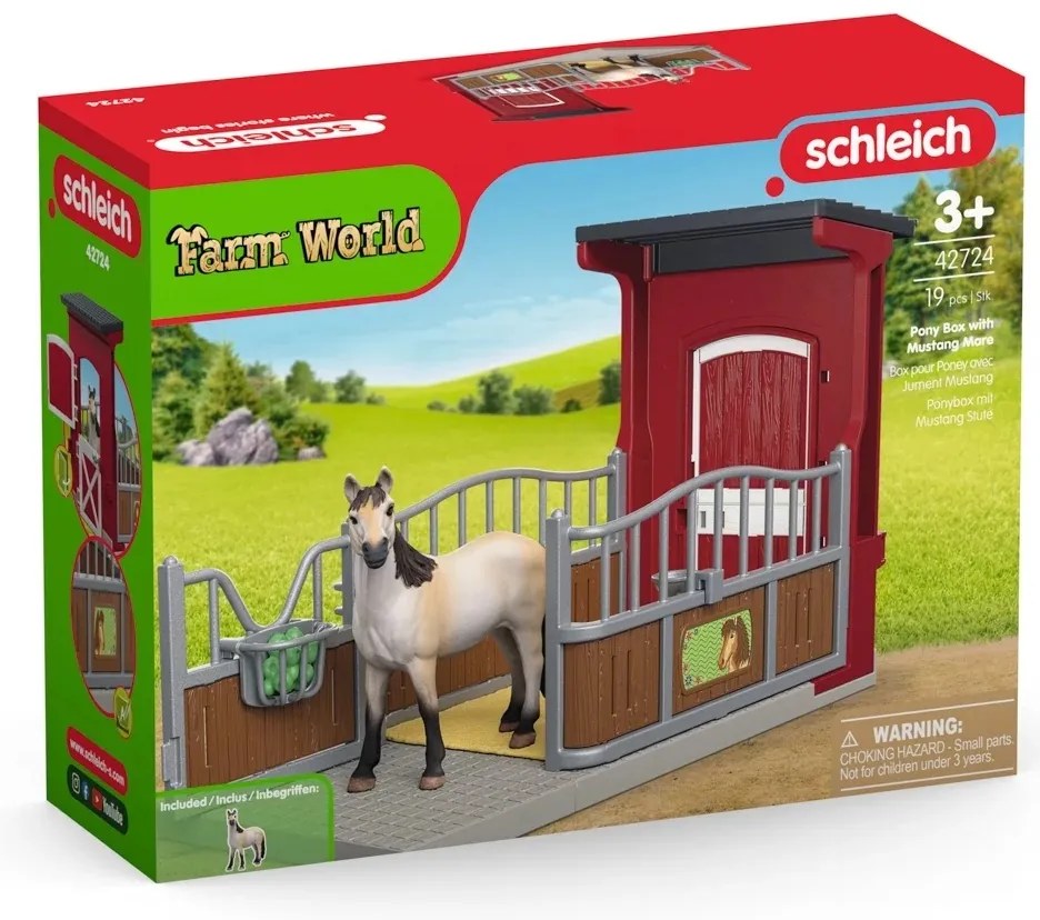 Schleich 42724 Boks dla pony z klaczą mustang