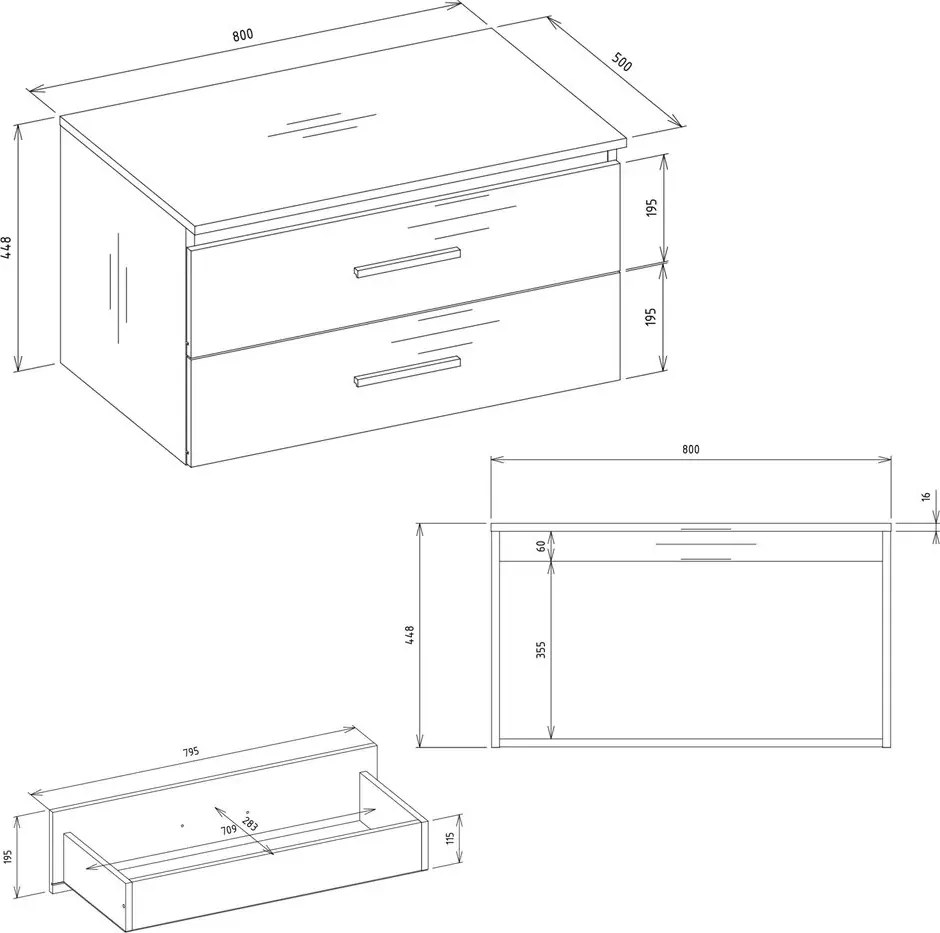 Podwieszana szafka pod umywalkę nablatową kaszmir 80 cm L7-P89