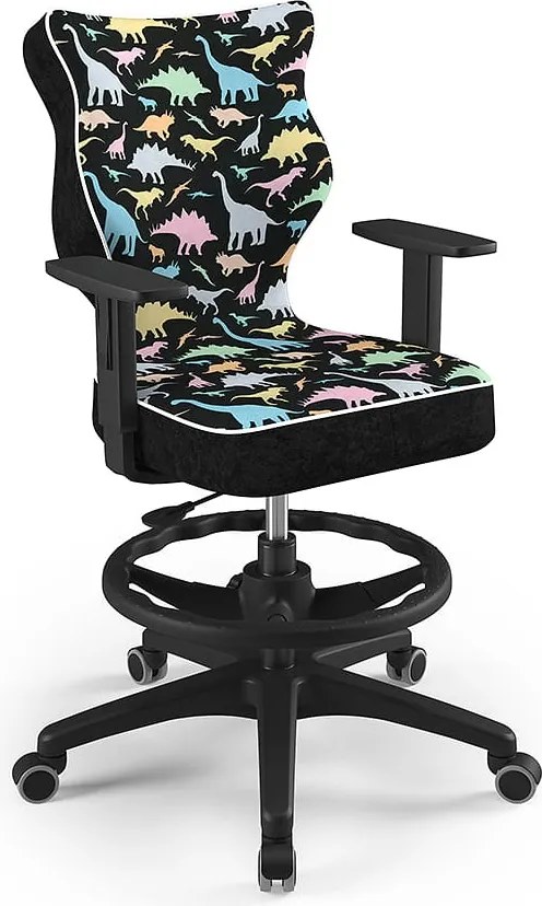 Krzesło do biurka z wzorami Duo Black rozmiar 5 (146-176,5 cm) z podnóżkiem
