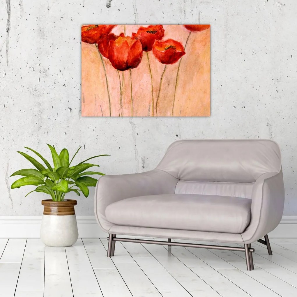 Obraz - Czerwone tulipany (70x50 cm)