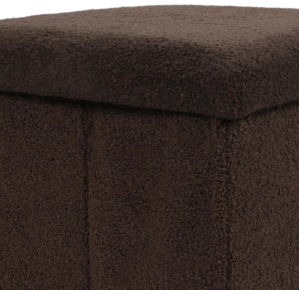 Pufa ze schowkiem boucle BINI, 38 x 38 x 38 cm