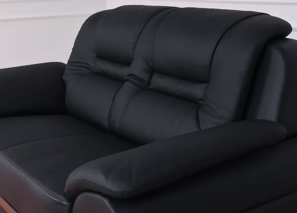 Skórzana kanapa 2-osobowa Palladio, wykonana ze skóry naturalnej, dostępne kolory brązowy, czarny, kremowy. Wygodna sofa do biura. Klasyczny stylowy design.