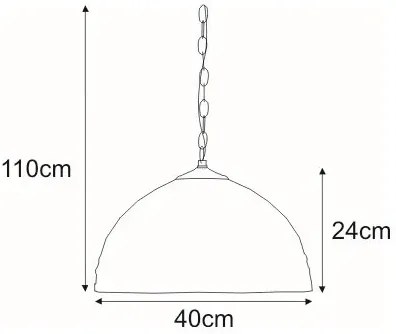 Lampa wisząca retro z witrażowym kloszem - S946-Grano