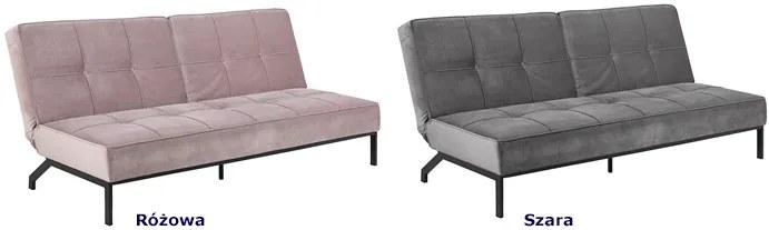 Welurowa sofa Tiago - różowa