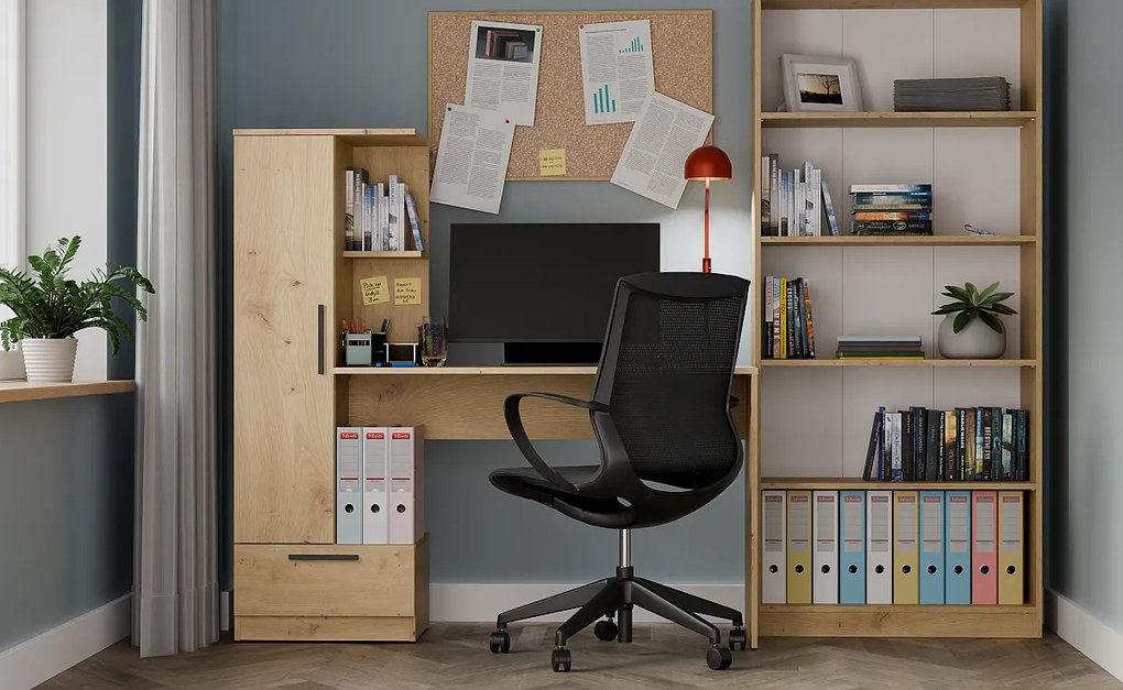 Biurko COSMO ARTISAN |Biurko + Regał| 143x50x140 cm | Nowoczesne Meble Biurowe