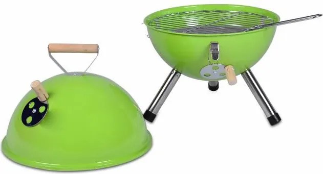 Kolorowy kulisty grill przenośny - zielony
