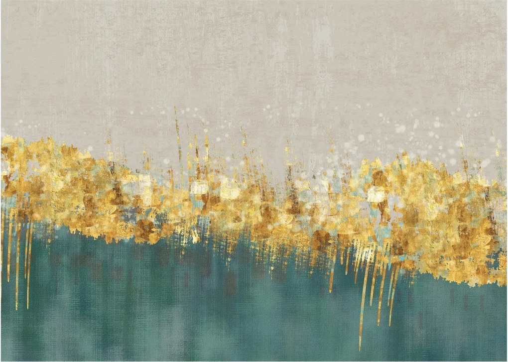 Obraz - Tekstura ze złotą dekoracją (70x50 cm)