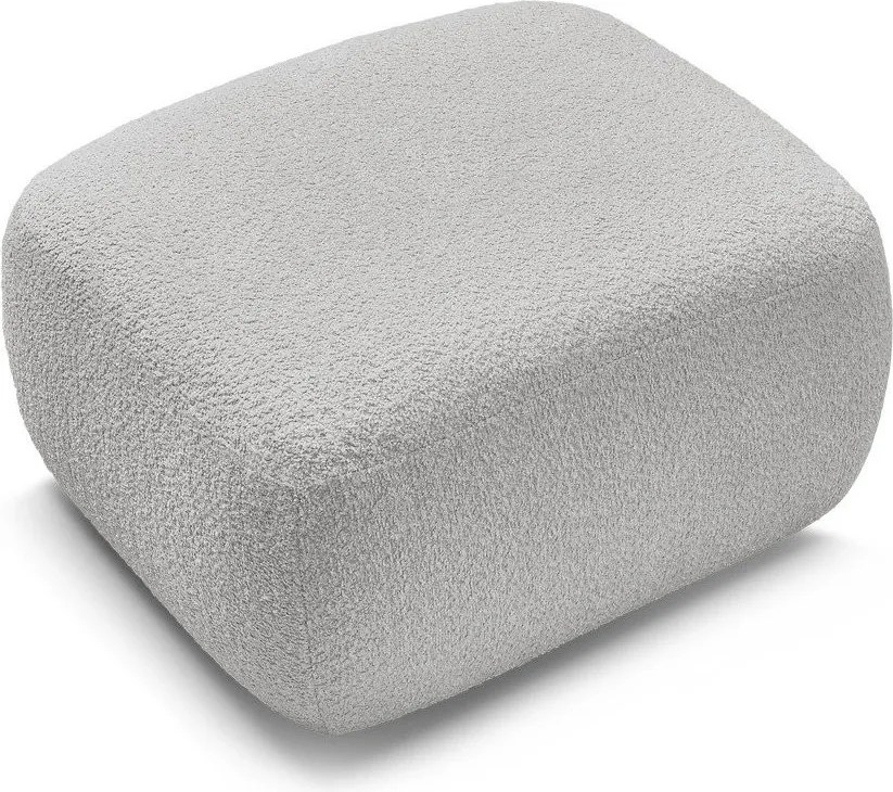 Jasnoszary podnóżek z materiału bouclé Montaigne – Bobochic Paris