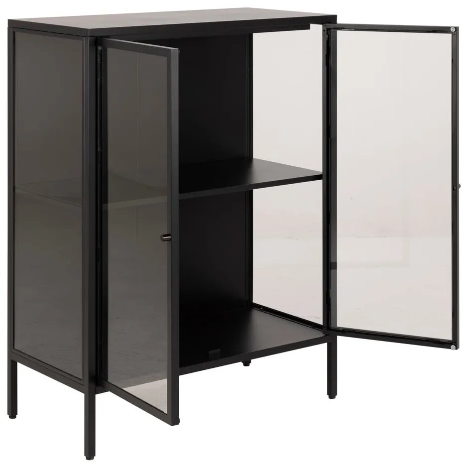 Czarna metalowa witryna Actona Newcastle, wys. 98,7 cm
