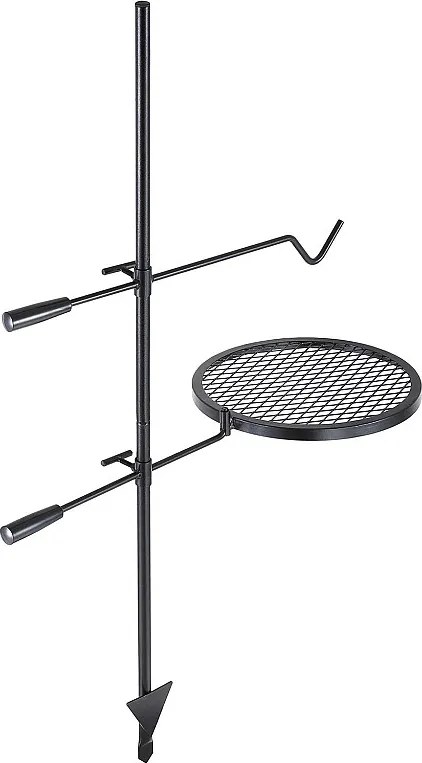 Grill, SucceBuy Rotating Camp Barbecue, Wytrzymała Stal, Regulowany Ruszt do Gotowania na Otwartym Ogniu, na Zewnątrz