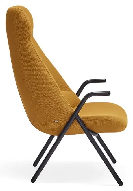 Żółty fotel Teulat Dins, wys. 114 cm