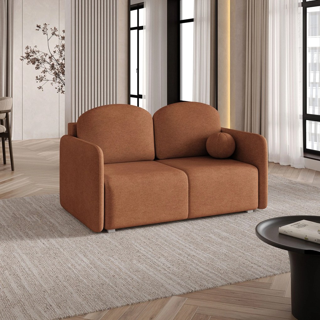 Masseno Sofa SUVI II z funkcją spania i pojemnikiem na pościel - Miedziany - NEVE 52