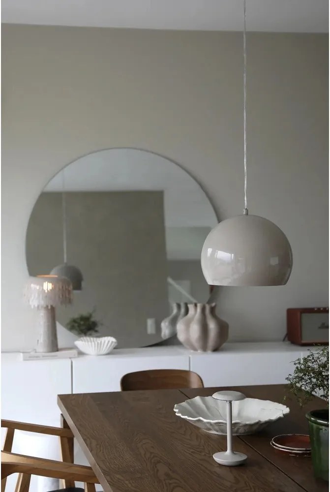 Szarobeżowa lampa wisząca z metalowym kloszem ø 28 cm Pop – Markslöjd