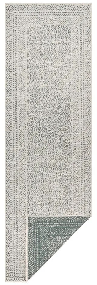 Zielono-biały chodnik odpowiedni na zewnątrz Ragami Berlin, 80x250 cm