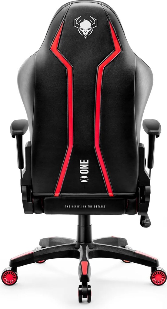 Fotel gamingowy młodzieżowy Diablo X-One 2.0 Small Size, kolor czarno-czerwony