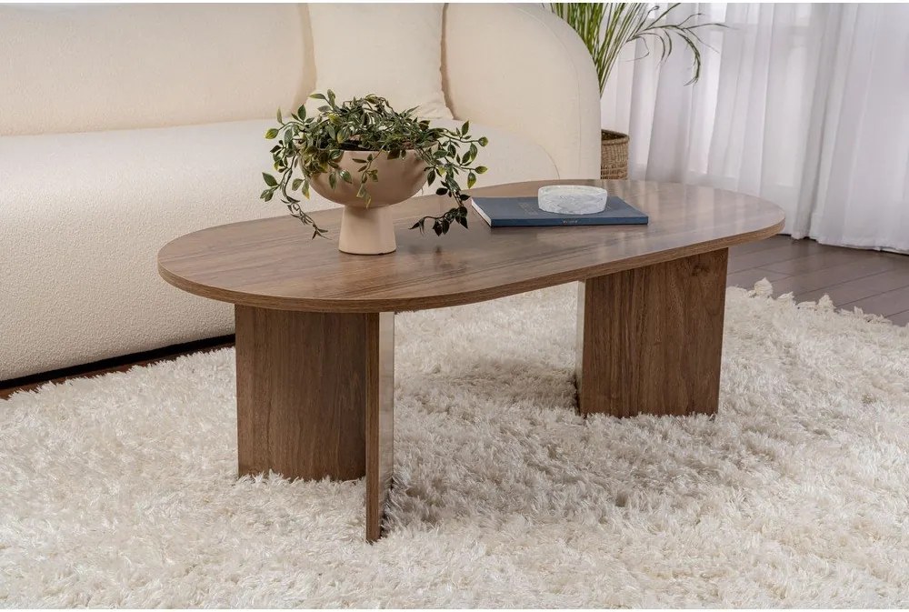 Ciemnobrązowy stolik w dekorze orzecha 60x119 cm Sable – Kalune Design