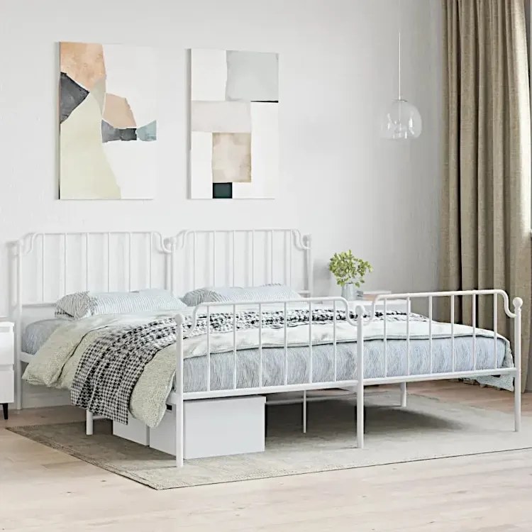 Elegancka Biała Rama Łóżka 200X200 L6-M94