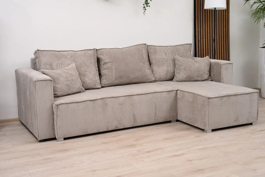 Staroróżowy narożnik SMART COSARO, dwustronny + 2 poduszki GRATIS