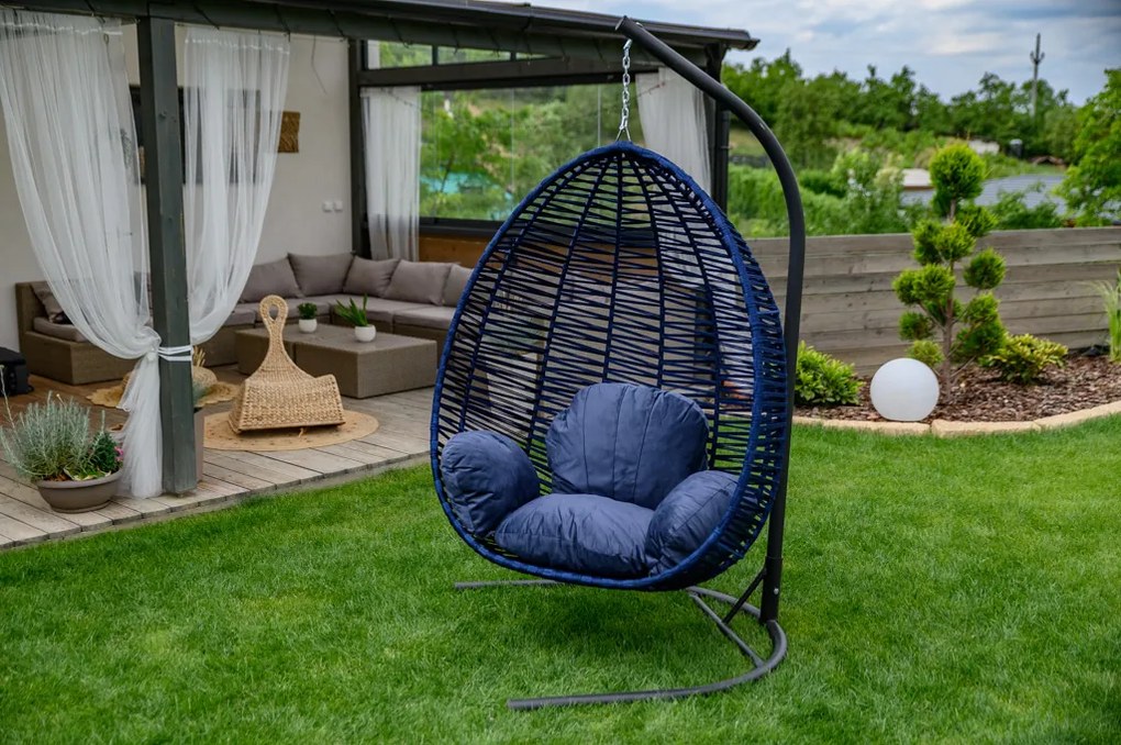 Ciemnoniebieskie wiszące krzesło NARS bez stojaka