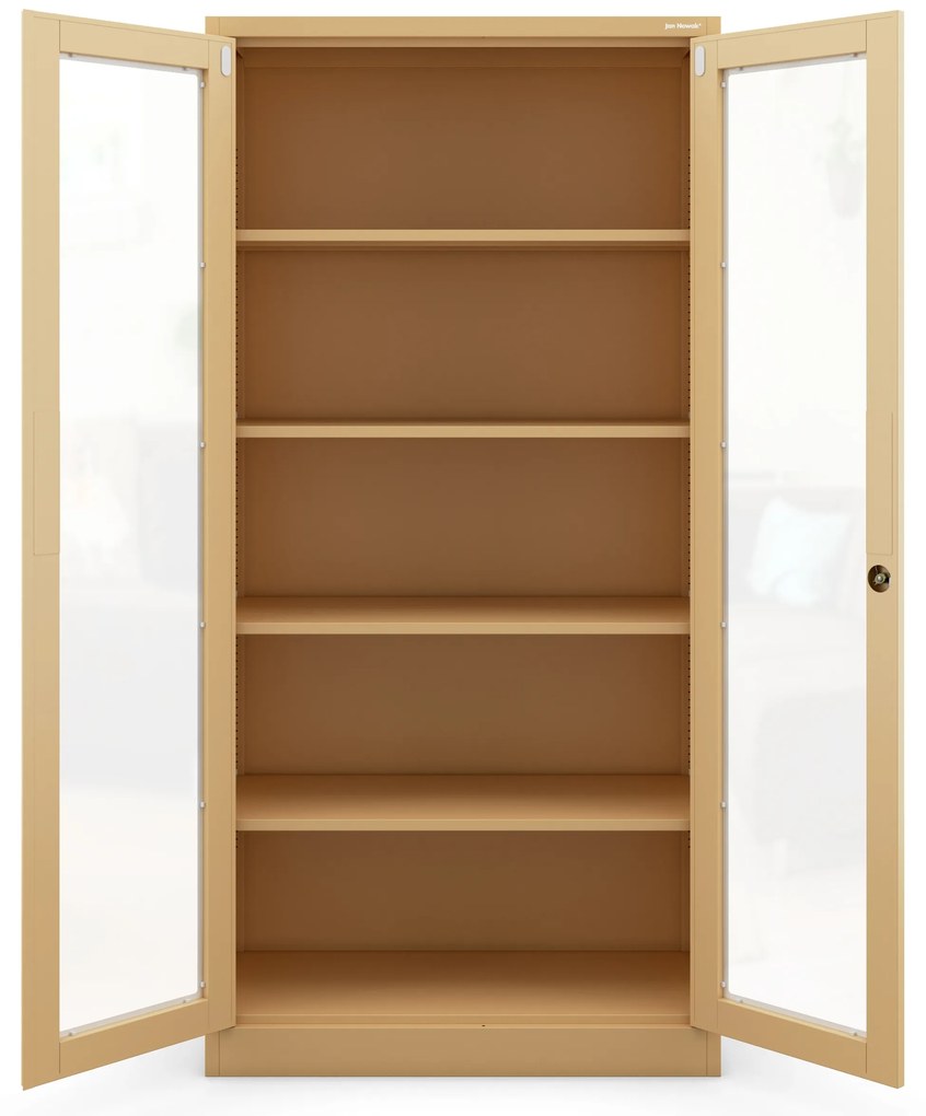 Witryna szklana AMELIA, 900 x 1850 x 400 mm, Fresh Style, beżowa