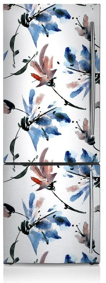 Osłona dekoracyjna na lodówkę Kwiaty akwarelowe