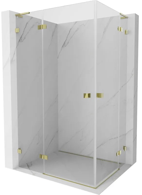 Mexen Lunar L Duo kabina prysznicowa uchylna 120 x 75 cm, transparent, złota - 834L-120L-075P-50-00