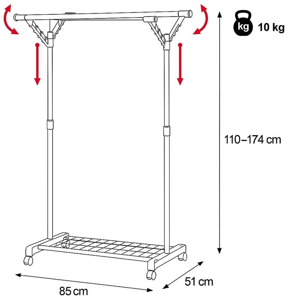 Stojak na ubrania 84521 BK, czarny