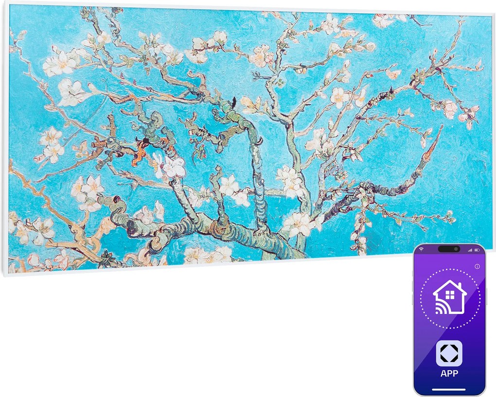 Klarstein Wonderwall Art Smart 700W 60x120cm Obraz na podczerwień Kwiaty II