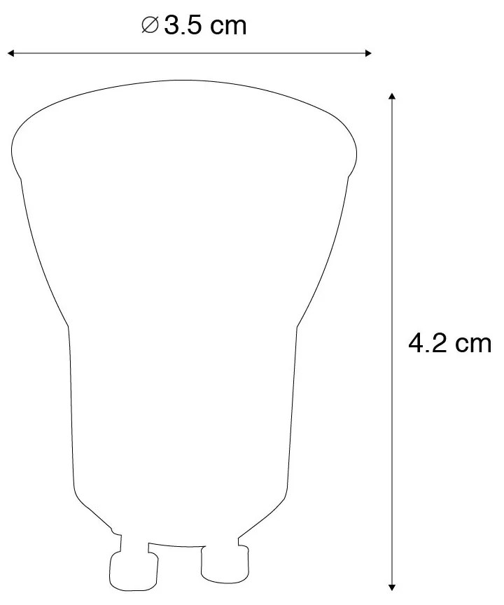 Zestaw 5 ściemnialnych żarówek LED GU10 35mm 4W 200lm 3000K