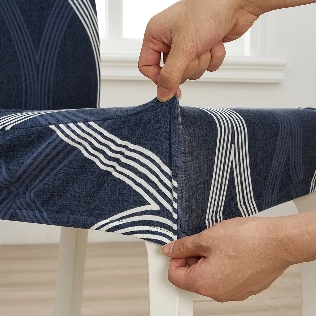 4Home Pokrowiec elastyczny na krzesło Elegant niebieski, 45-50 cm, zestaw 2 szt.